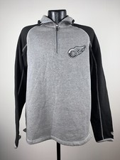 Men's Old Time Hockey Detroit Red Wings Jarrett Gray & Black 1/4 Zip Fleece L