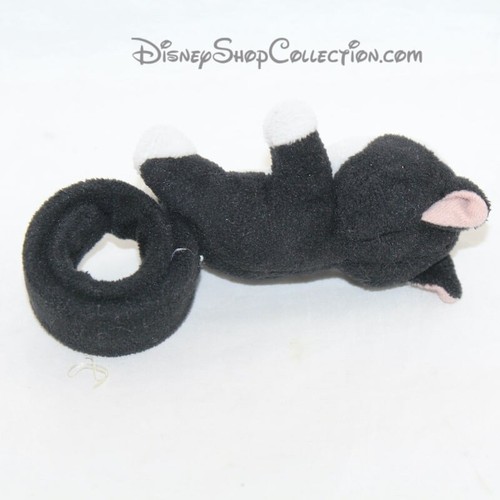 Peluche bracelet à claquer chat DISNEY Figaro noir blanc 14 cm (CEMO-C) - Picture 2 of 2