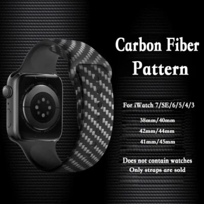 ANSHOP Carbon Fiber Watch Band Strap For Apple Watch Series 6 7 8 9 10 11 Ultra 3 SE 3