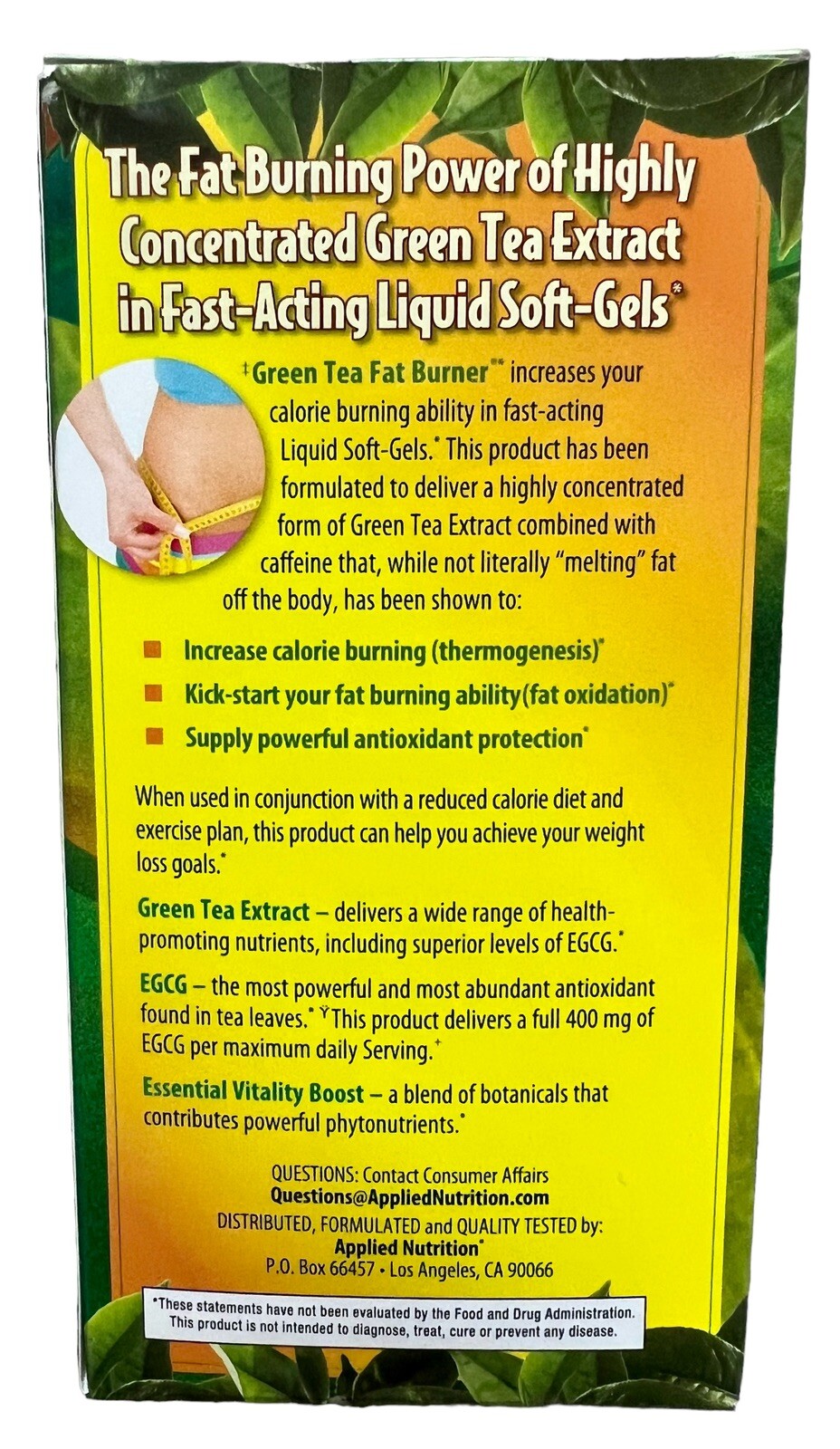 Applied Nutrition Green Tea Fat Burner 400mg Weight Loss Pills 200