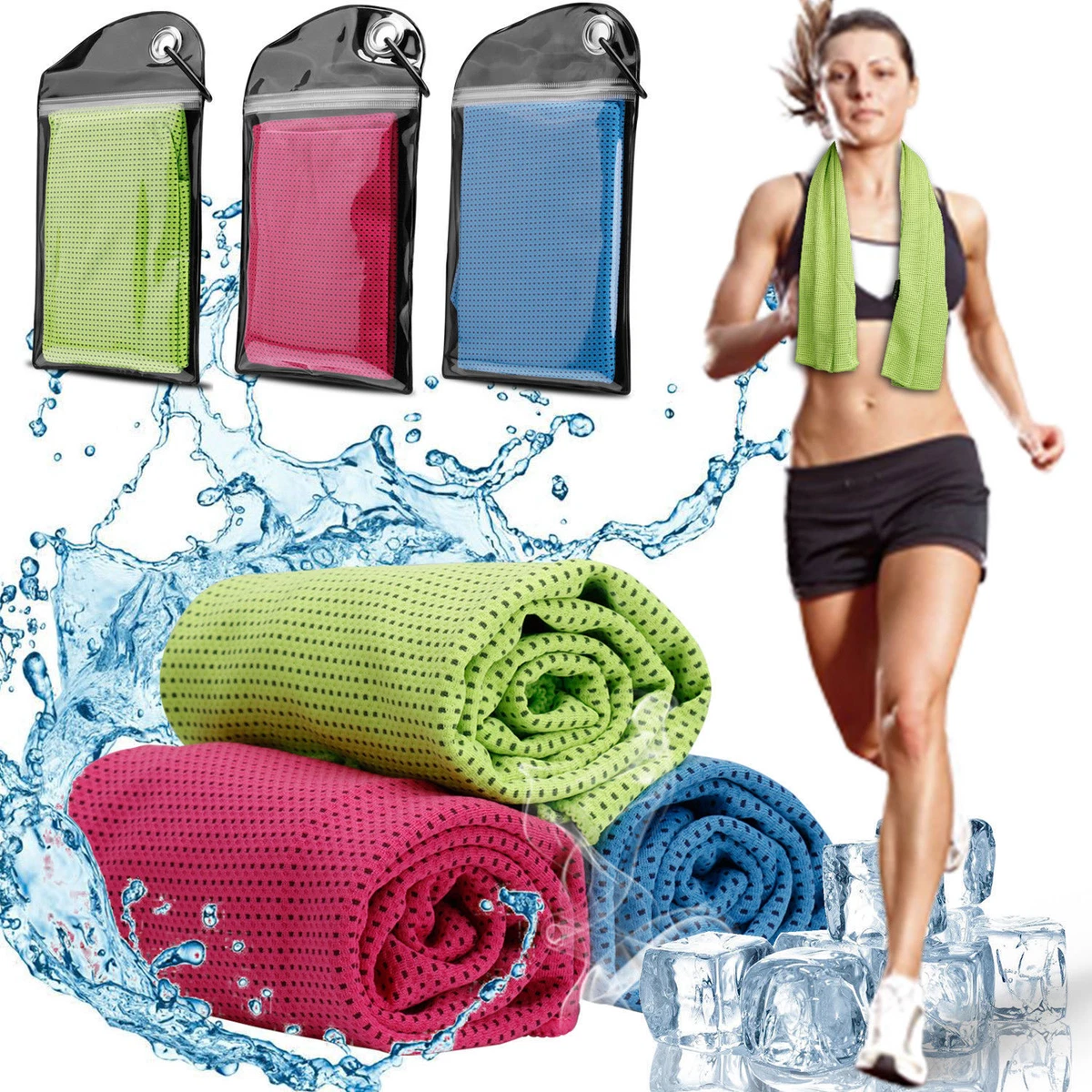5PC Instant Ice Cooling Towel Reusable Chill forRunning Workout