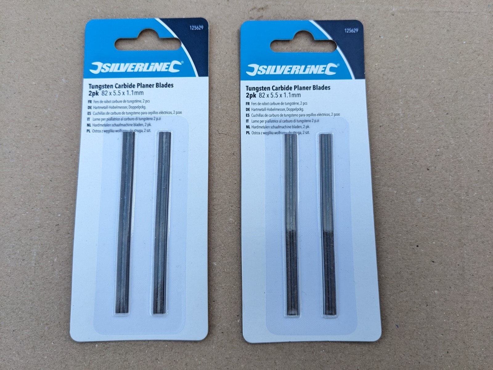 SILVERLINE TUNGSTEN CARBIDE PLANER BLADES 82X5.5X1.1MM 2 PACKS (4