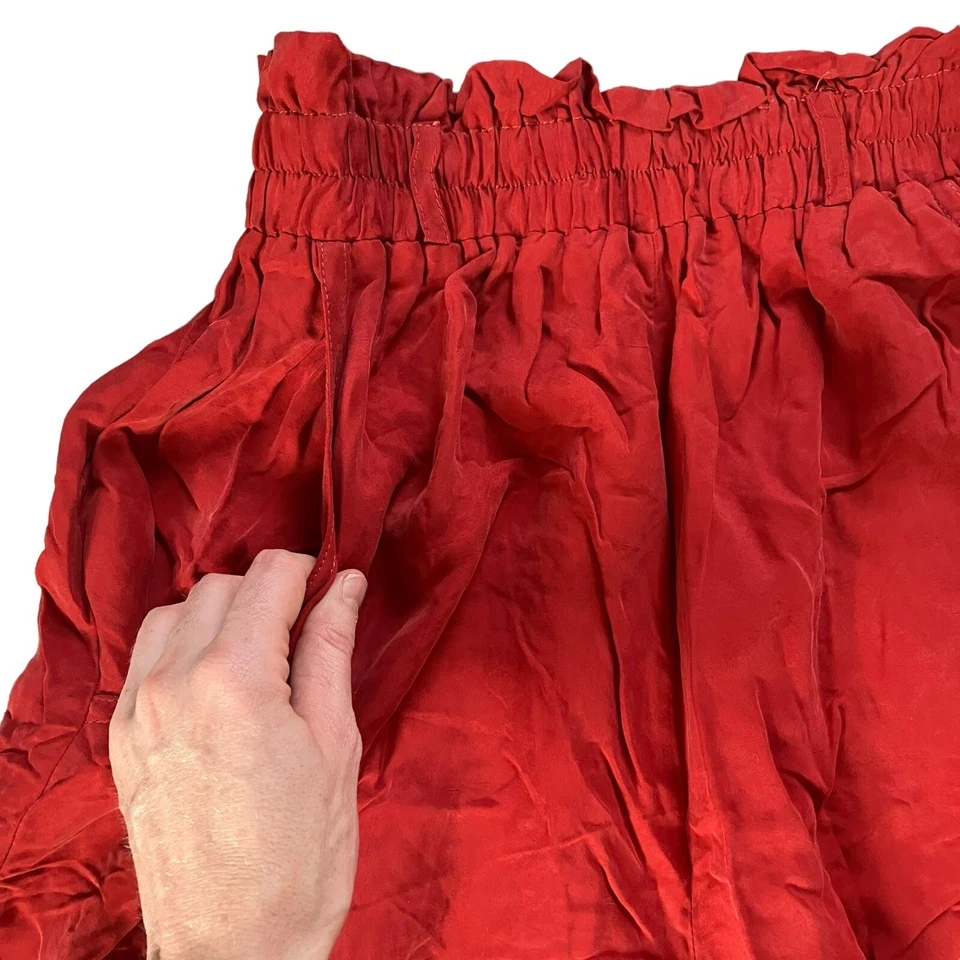 Pantalones cortos vintage Karen Kane bolsa de papel para mujer 8* XS/S bolsillos rojos hechos en EE. UU. Foto 2 de 4