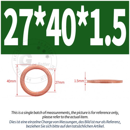 Kupferdichtung M3 M4 M5 M6 M8 M10 - M60 Dichtung, Kupferdichtring, DIN 7603 A - Picture 120 of 132