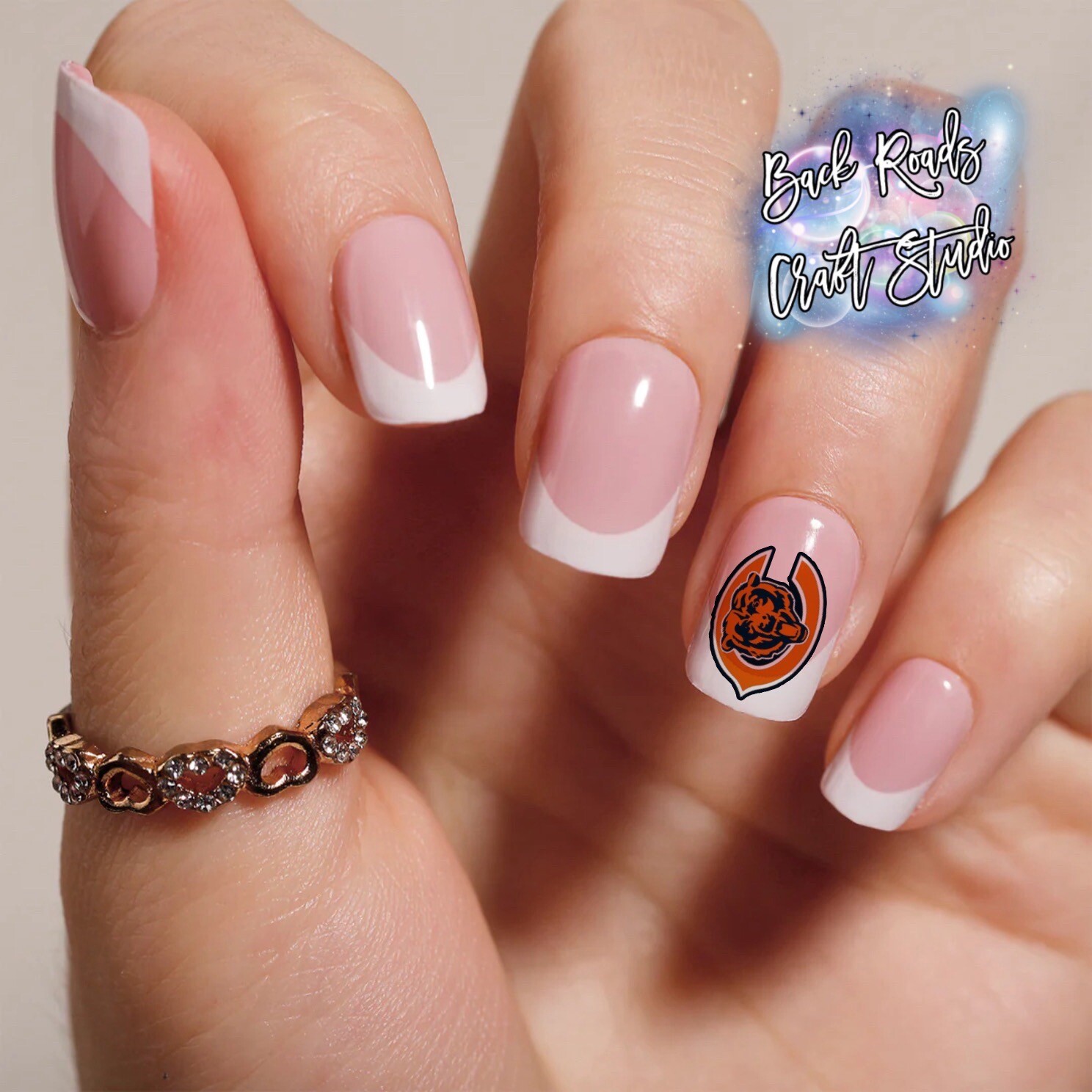 Chicago Bears Football Waterslide Nail Art Decals Set of 50 Instructions & Bonus