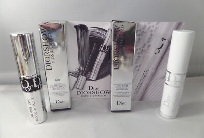 Dior Diorshow Mini Overcurl Mascara & Primer - 090 Black Travel Size 0.13oz each