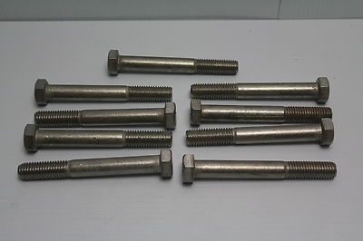 Lot of 9 -  5/8-11 x 5'' 316 stainless Steel  Hex Head Cap Screws ( ) New