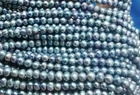 14"3-4mm south sea genuine silver gray blue unfinished pearl necklace DIY 288