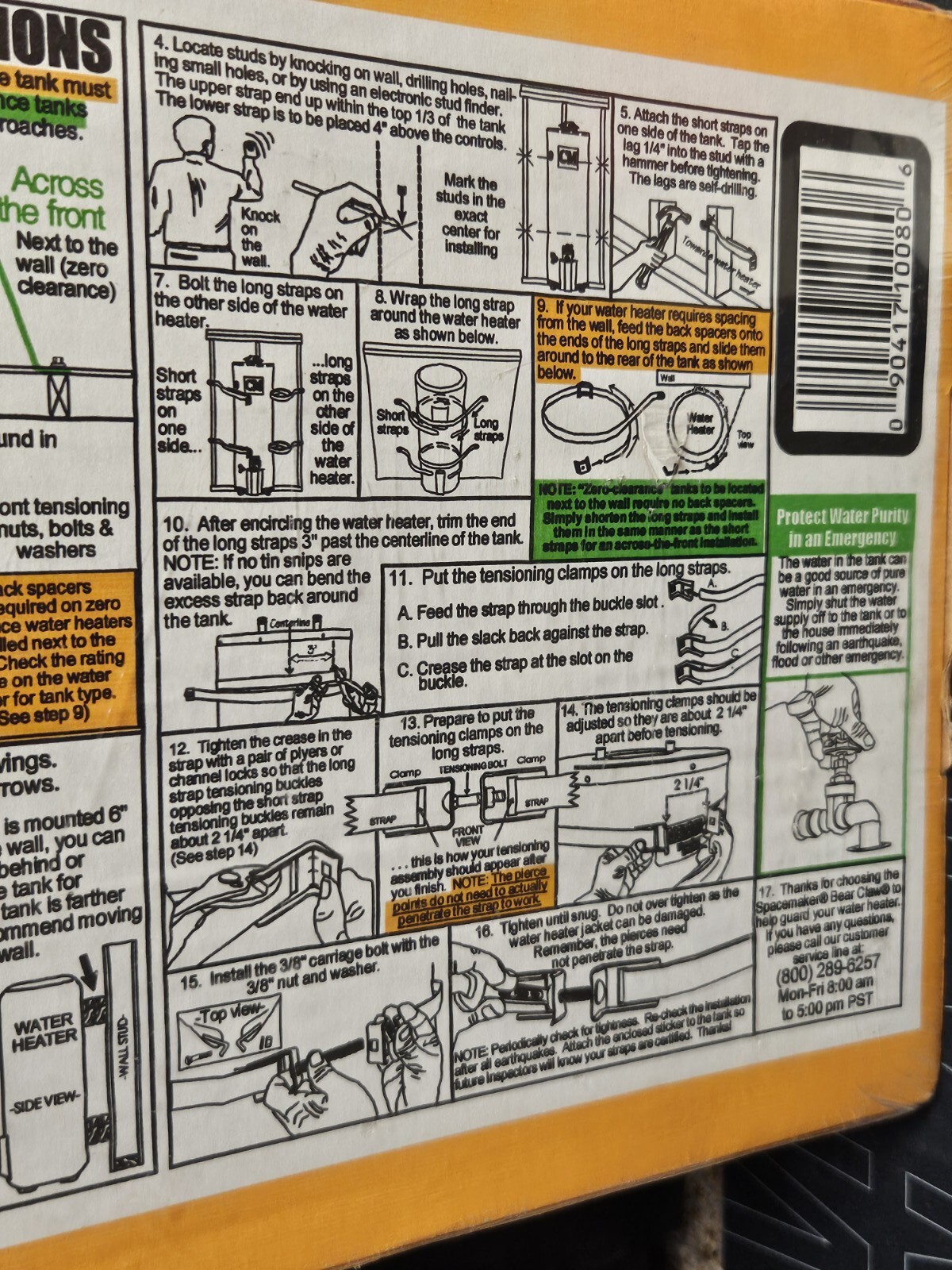 SpaceMaker Water Heater Safety Straps E75 NEW IN BOX eBay