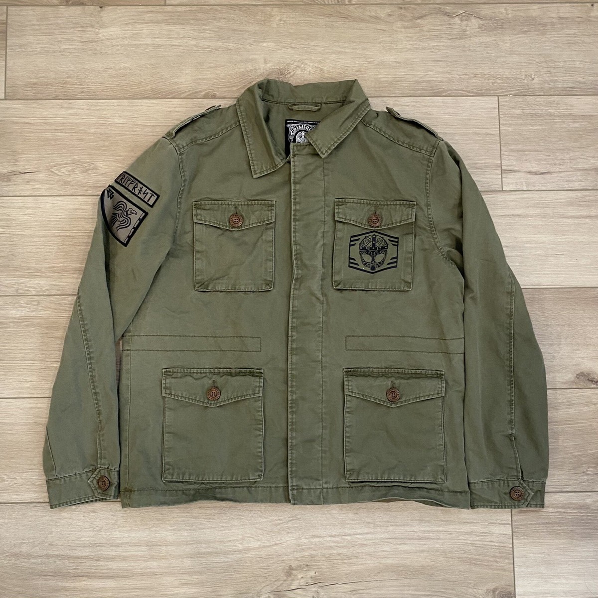 Grimfrost Field Jacket Adult XL Green Viking Cargo Military Faded Gothic Punk eBay