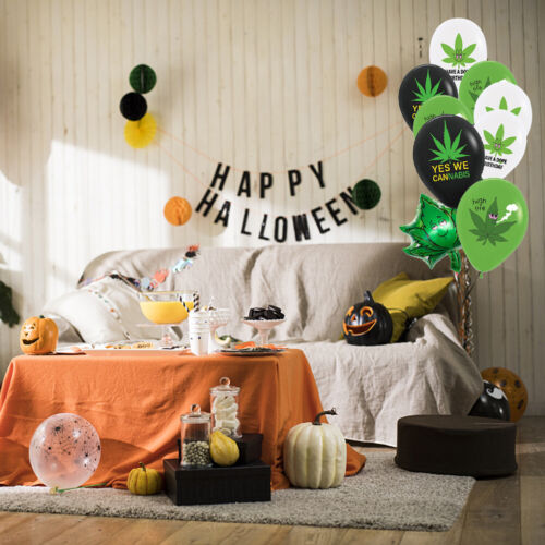 Weed Balloons Birthday Party Supplies Aluminum Foil Latex Balloon Weed Leaves☜ - Picture 1 of 6
