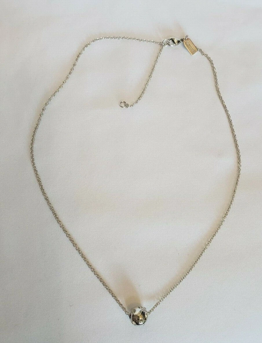 Collana Coach Sterling Pave Ball 18 pollici usata