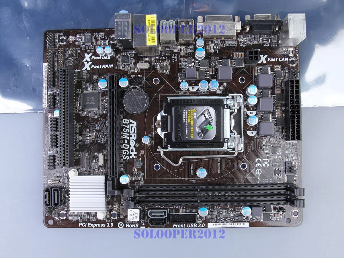 ASRock B75M DGS Motherboard Intel B75 LGA 1155 DDR3 mATX DVI USB3.0 2K