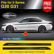 Performance Side Skirt Decal GLOSS BLACK Vinyl Stickers for BMW G30 G31 5 Series