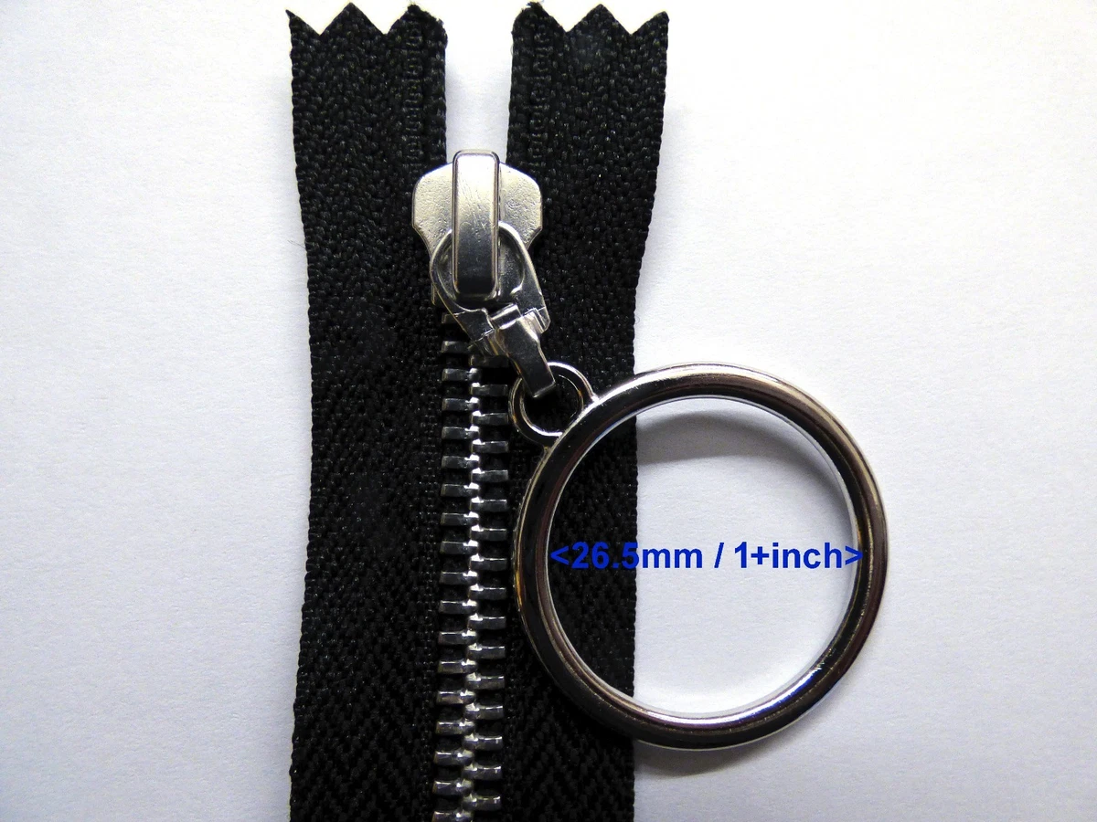 Zip Zipper Hanging Ring Puller Open End Separating Metal YKK Black