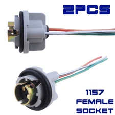 2x 1157 2357 2057 Female Socket Stop Brake Light Wire Harness Pigtail Connector