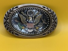USA Army Belt Buckle American Liberty Eagle Crest e pluribus unum VINTAGE