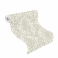 Tapete Vlies Rasch Ornamente Creme-Weiß Metallic Saphira 420517 (5,16€/1Qm)