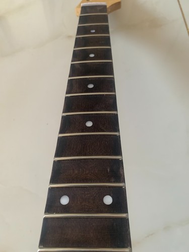 Cuello de guitarra eléctrica de arce tostado 22 trastes diapasón incrustación de puntos piezas - Imagen 4 de 9