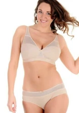 Chantelle AERIA 1292 Nude Blush Stretch Nylon Wirefree Bralette &1294 Hipster  L