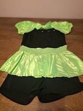Girls Green  Black Sequined Weissman Dance Performance Dress