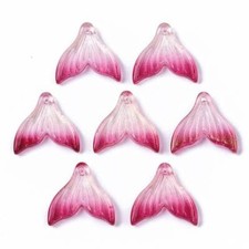 19.5MM Red Gradient Mermaid Tail Glass Charm