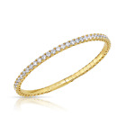 14K Real Solid Gold Round Brilliant Tennis Bangle Bracelet 1.75mm-4mm