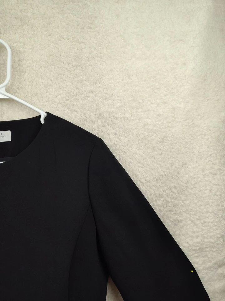 Traje de mujer Tahari Arthur S Levine 12P negro mezcla de polietileno bordado frente abierto Foto 3 de 4