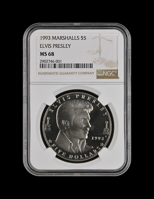 MARSHALL ISLANDS. 1993, 5 Dollars - NGC MS68 - Elvis Presley | eBay
