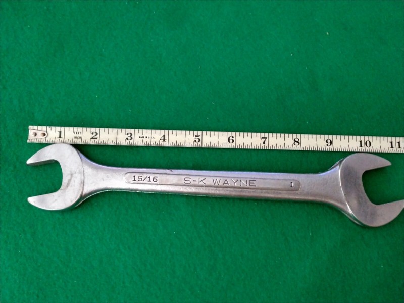Vintage S-K WAYNE 0-3032 OPEN END WRENCH 15/16”X 1” Heavy Duty Forged Alloy USA