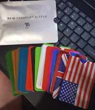 RFID ANTI-THEFT CREDIT & DEBIT CARD SLEEVES/ARRAY OF COLORS & STYLES NEW