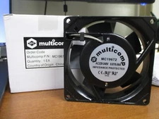MC19672 - Multicomp - AC Axial Fan, 220V to 240V, Square