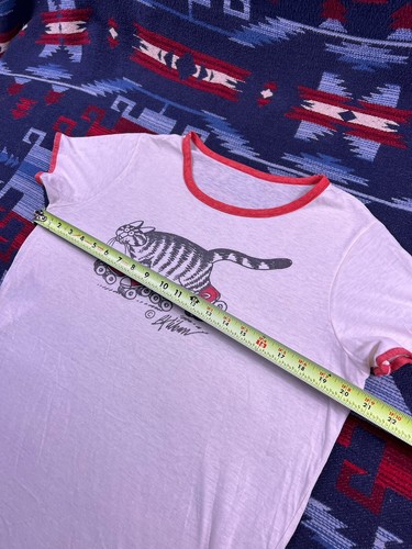 B KLIBAN Mad CAT 70s Ringer TShirt Vintage Roller Skating Hawaii M/L Skatey Chef - Picture 5 of 9