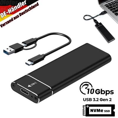 OLOTOS M2 SSD-Gehäuse M.2 NVMe NGFF SATA Gehäuseadapter 10Gbps PCIe SSD USB 3.2 Adapter