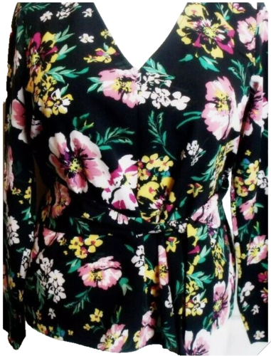 EXCELLENT RED HERRING 🌼 BLACK PINK & GREEN FLORAL TOP 🌼 SIZE 12 🌼 # 921* - Picture 4 of 4