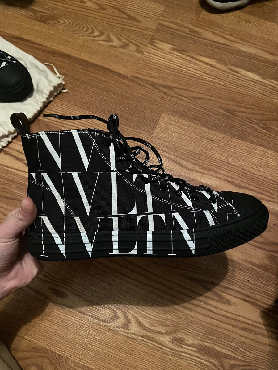 Valentino Garavani VLTN High Top Sneakers Black White Size 10.5 US | eBay