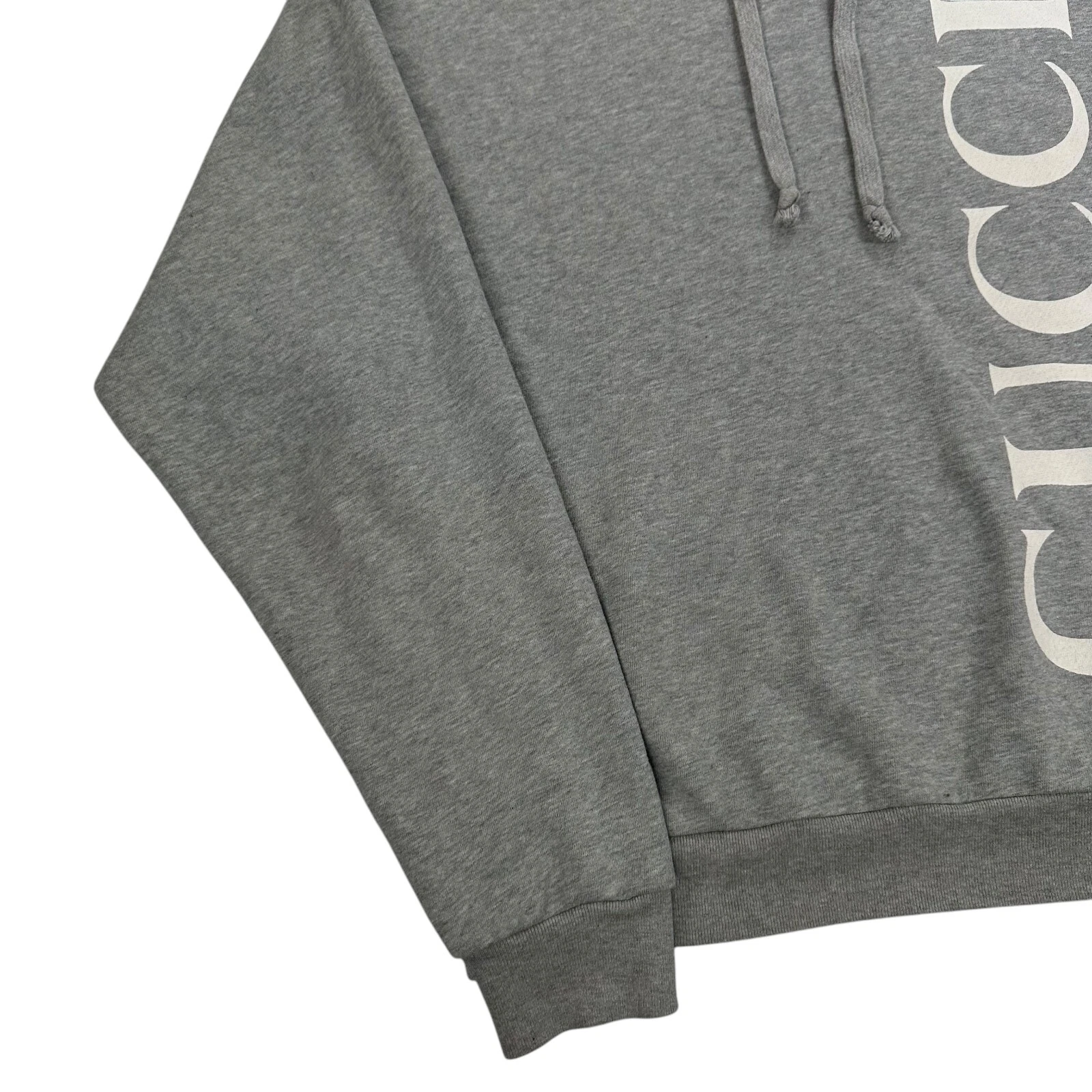 Felpa Gucci taglia M grigia logo verticale stampa grafica coulisse