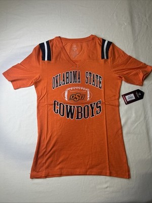 Colosseum Oklahoma State OSU Cowboys Womens Heathered Orange  Shirt Small E1