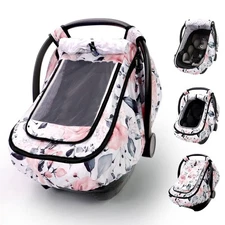 Sweetwavet Car Seat Cover Baby Girls, Infant Car Seat Canopy Outdoor, 2 Layer...