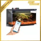 Small Aquarium, 5 Gallon Glass Fish Tank, Self Cleaning Filter, LED Lights