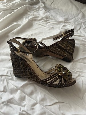 Vintage Prada Keilabsatz Sandalen Riemchen Gr. 37