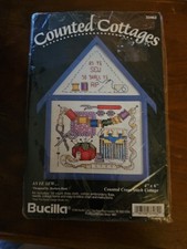 Bucilla Counted Cottages As Ye Sew Cross Stitch Kit 4"x6" w Frame Complete 33462