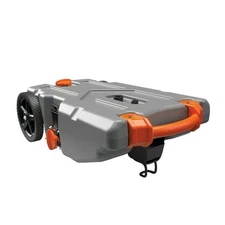 Camco Rhino Portable RV Tote Tank - Oversized Wheels, Steel Tow Adapter - Gray