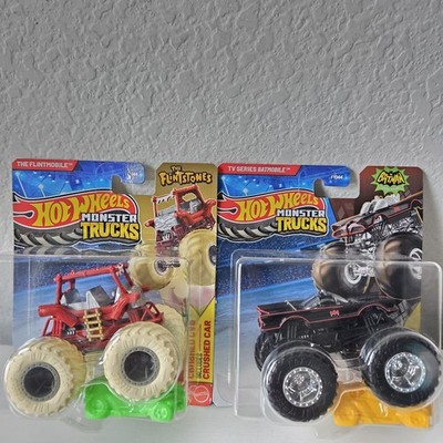 2026 Hot Wheels Monster Truck The Flintmobile & TV Series Batmobile bundle