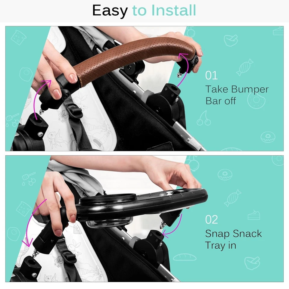 Bandeja de aperitivos compatible con UPPAbaby Vista/Vista V2/Vista V3/Cruz/Cruz V2/RumbleSeat... Foto 3 de 4