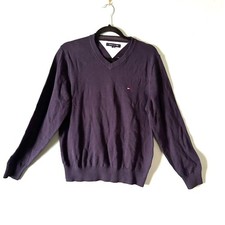 NWT Tommy Hilfiger men's navy blue v neck cotton sweater size small