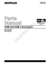 Caterpillar Cat 345B 345B L Excavator Parts Catalog Manual