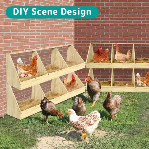 Chicken Nesting Boxes, 6 Compartment Wooden Chicken Laying Boxes, Nesting Box... - Picture 7 of 8