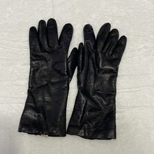 Womens Black Leather 100 Cashmere Lined Driving Gloves Sz 7.5 Soft Made Italy