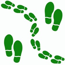 25 Pairs 50 Prints Green Shoe Footprint Stickers Footprint Floor Decals Stick...
